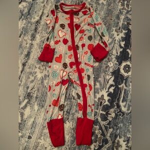 Little Sleepies 3-6 months- Heart and Candy Patterned Kids One Piece